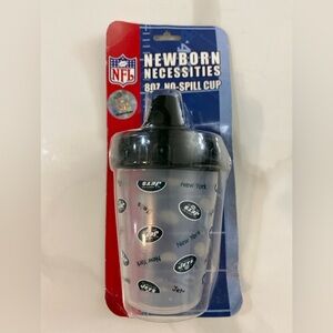 NFL NY Jets 8oz No-Spill Sippie Cup Clear With Jets Logo & Dark Green Top
